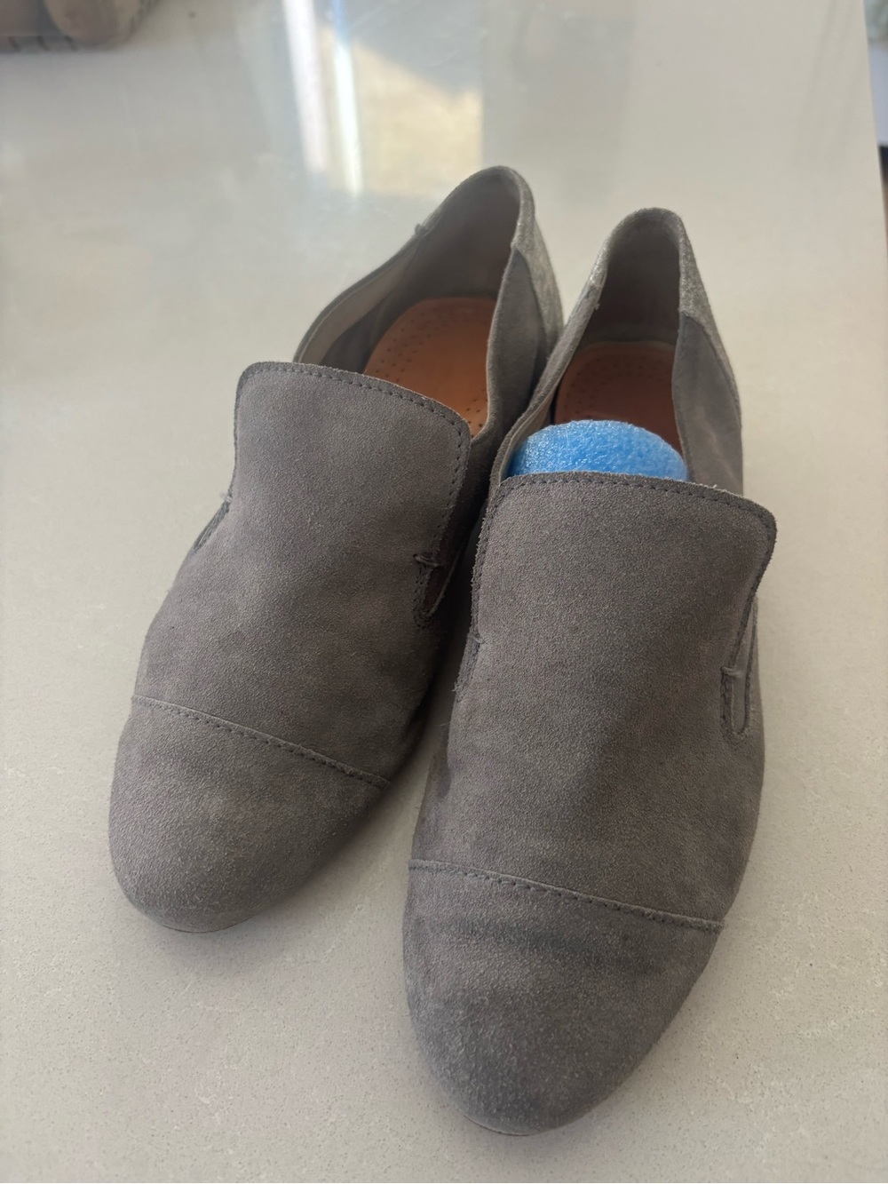 Aura Gray Suede Slip-On Loafers